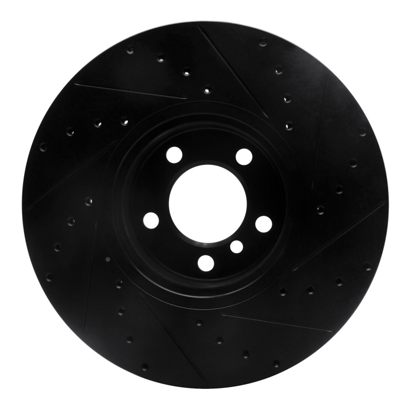 BMW 228I Brake Rotor (1) - Front Left - R1 Concepts - Drilled & Slotted - Black - `12-`21